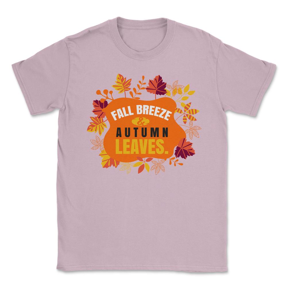 Fall Breeze and Autumn Leaves Design Gift print Unisex T-Shirt - Light Pink