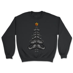 Christmas Tree Mustaches For Him Funny Matching Xmas product - Unisex Sweatshirt - Black