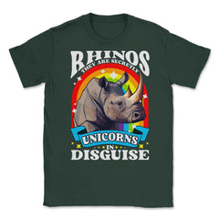 Rhinos They are Secretly Unicorns in Disguise Rhinoceros product - Forest Green