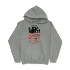 Christian Social Worker Runs On Jesus And Coffee Humor product Hoodie - Grey Heather