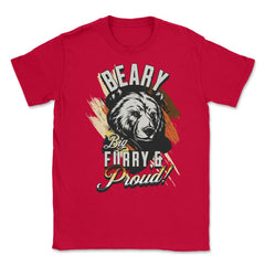 Bear Brotherhood Flag Bear Gay Pride print Unisex T-Shirt - Red