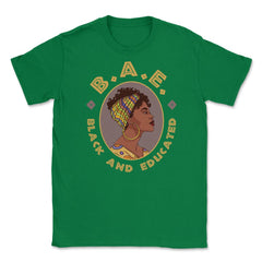 Black and Educated BAE Afro American Pride Black History graphic - Green