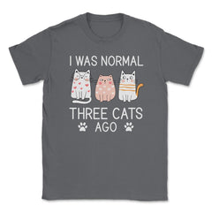 Funny I Was Normal Three Cats Ago Pet Owner Humor Cat Lover graphic - Smoke Grey