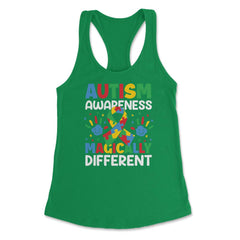 Autism Awareness Magically Different graphic Women's Racerback Tank - Kelly Green