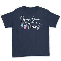 Funny Grandma Of Twins Proud Grandmother Of Grandkids product Youth - Navy