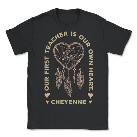 Peacock Feathers Dreamcatcher Heart Native Americans graphic - Unisex T-Shirt - Black