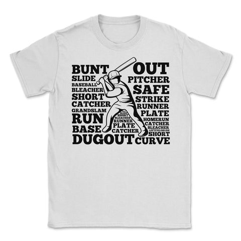 Funny Baseball Typography Player Batter Hitter Baseball Fan print - White