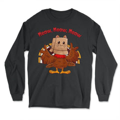 Thanksgiving Turkey Fake Cat Family Matching Costume product - Long Sleeve T-Shirt - Black
