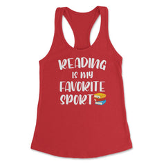 Funny Reading Is My Favorite Sport Bookworm Book Lover design Women's - Red