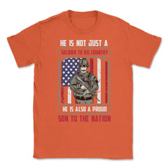 Proud Son to the Nation US Military Soldier with a Rifle graphic - Orange
