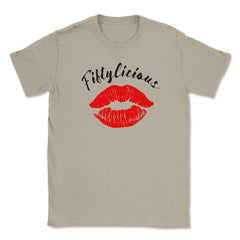 Fiftylicious 50th Birthday Kissing Lips 50 Years Old design Unisex - Cream
