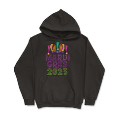 Mardi Gras Jester Hat 2023 Fat Tuesday Celebration design - Hoodie - Black
