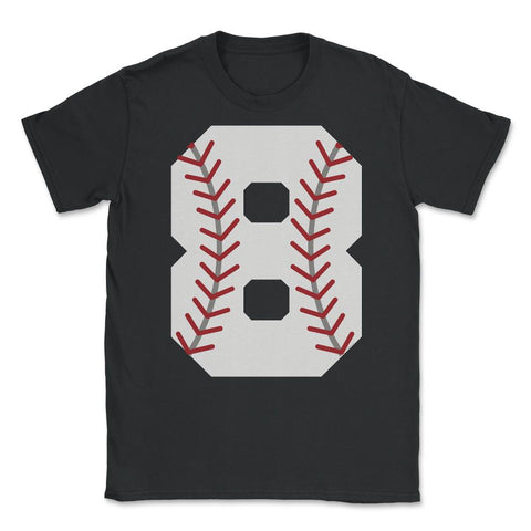 Funny 8th Birthday Baseball Eight Years Old Baseball Lover design - Black