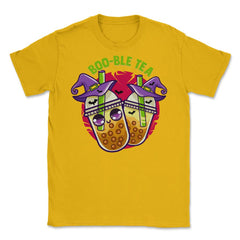 Halloween Bubble Tea Cute Kawaii Design graphic Unisex T-Shirt - Gold