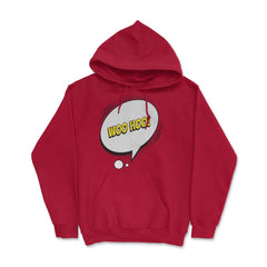 Woo Hoo with a Comic Thought Balloon Graphic print Hoodie - Red