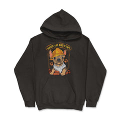 French Bulldog Construction Worker Hard Hat & Paws Frenchie design - Hoodie - Black