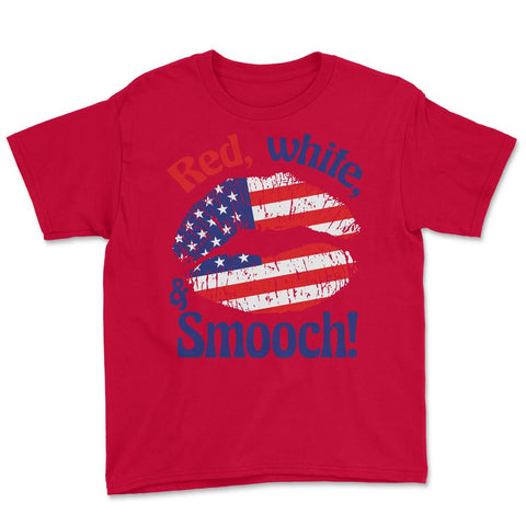 4th of July Red, white, and Smooch! Funny Patriotic Lips graphic - Red