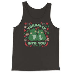 Toadally Into You Frogs Pun Totally into You Cottage core print - Tank Top - Black