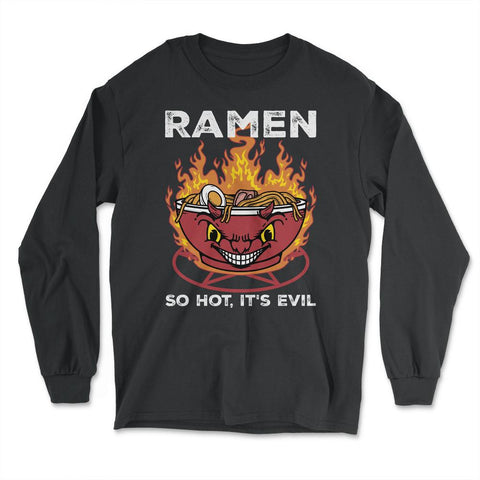 Devil Ramen Bowl Halloween Spicy Hot Graphic graphic - Long Sleeve T-Shirt - Black