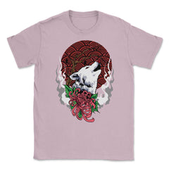 Howling White Wolf Japanese Wolf Art Theme Gift graphic Unisex T-Shirt