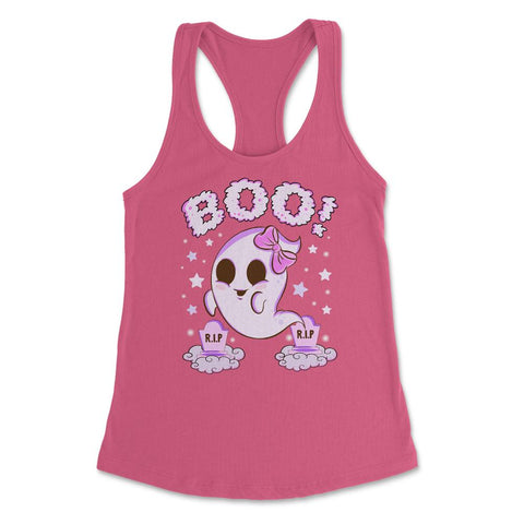Boo! Girl Cute Ghost Funny Humor Halloween Women's Racerback Tank