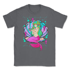 Anime Mermaid Gamer Pastel Theme Vaporwave Style Gift graphic Unisex - Smoke Grey