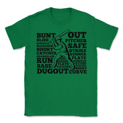 Funny Baseball Typography Player Batter Hitter Baseball Fan print - Green