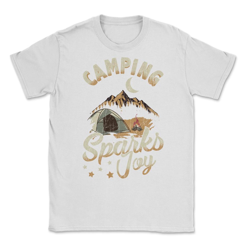 Camping Sparks Joy Bonfire Mountains Nature Outdoor print Unisex - White