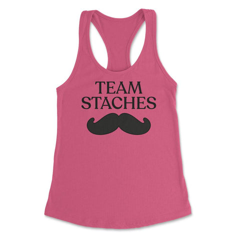Funny Gender Reveal Announcement Team Staches Baby Boy graphic - Hot Pink