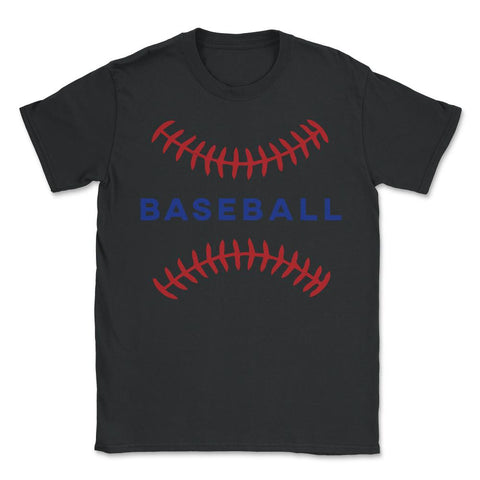 Baseball Lover Sporty Baseball Red Stitches Players Coach product - Unisex T-Shirt - Black