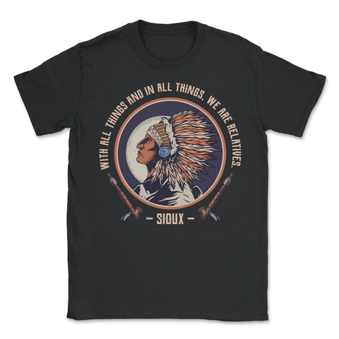 Chieftain Native American Tribal Chief Native Americans print - Unisex T-Shirt - Black