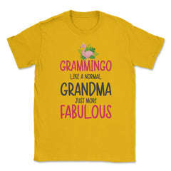 Funny Grammingo Grammy Flamingo Grandma More Fabulous graphic Unisex - Gold
