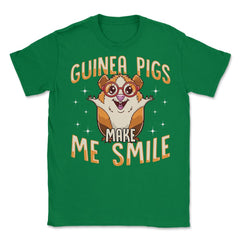 Guinea Pigs Make Me Smile Funny and Cute Cavy Lovers Gift  graphic - Green