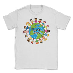 Happy Earth Day Children Around the World Gift for Earth Day print - White