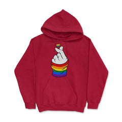 Gay Pride Flag K-Pop Love Hand Gift design Hoodie - Red