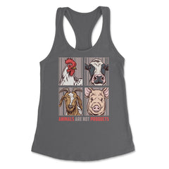 Animals Are Not Products Animal Rights Vegan print Women's Racerback