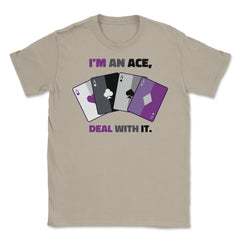 Asexual I’m an Ace, Deal with It Asexual Pride print Unisex T-Shirt - Cream