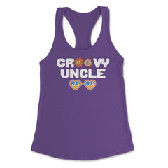 Funny Groovy Uncle 70's 1970's Vintage Retro Nostalgia design Women's - Purple