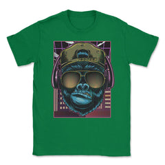 Hip-Hop Gorilla with Headset Hilarious Retro Vintage Design design - Green
