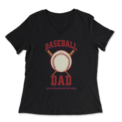 Baseball Dad Like a Regular Dad but Way Cooler Baseball Dad product - Women's V-Neck Tee - Black