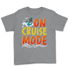 Cruise Vacation or Summer Getaway On Cruise Mode print Youth Tee - Grey Heather