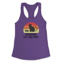 Funny Retro Vintage Cat Owner Humor Personal Cat Servant graphic - Purple