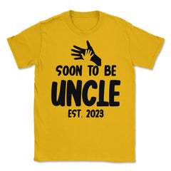 Funny Soon To Be Uncle 2023 Pregnancy Announcement graphic Unisex - Gold