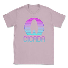 Retro Vintage Vaporwave Cicada Minimalist design Unisex T-Shirt - Light Pink