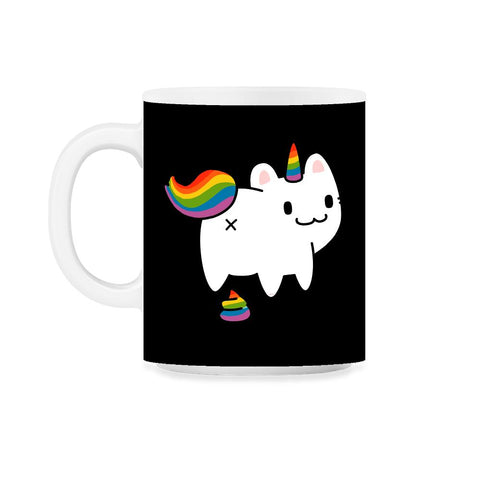 Caticorn Rainbow Flag Gay Pride & Poop Gay design 11oz Mug