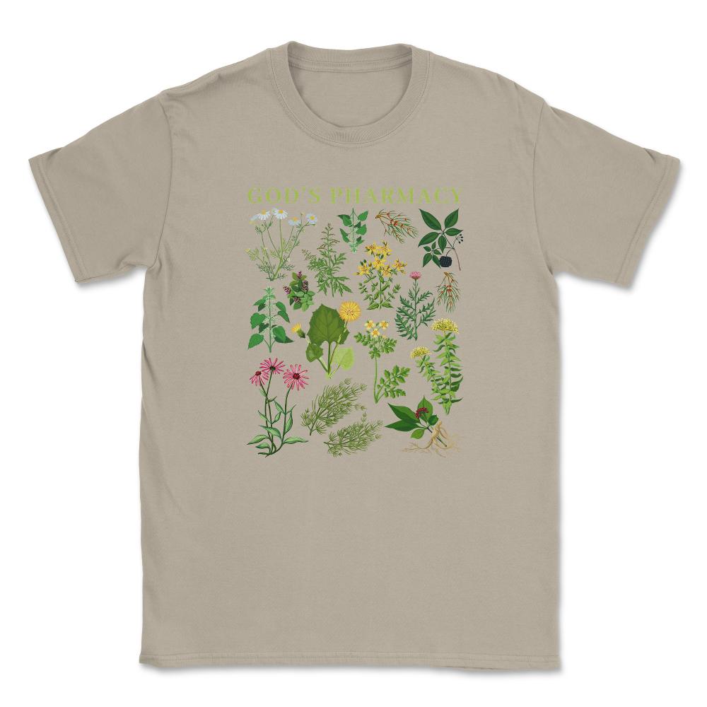 God’s Pharmacy Healing Herbs Gardening Meme product Unisex T-Shirt - Cream