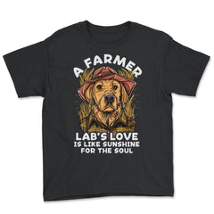 Labrador Farmer Lab’s Dog in Farmer Outfit Labrador design Youth Tee - Black