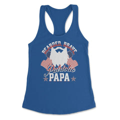 Bearded, Brave, Patriotic Papa 4th of July Independence Day graphic - Royal