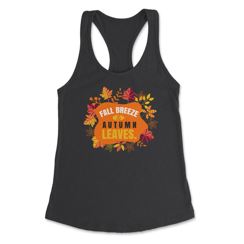 Fall Breeze and Autumn Leaves Design Gift print Women's Racerback Tank