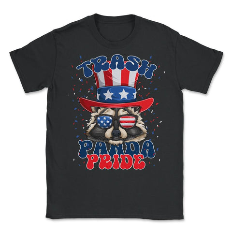 Raccoon Trash Panda Pride Patriotic 4th of July 2023 graphic - Unisex T-Shirt - Black